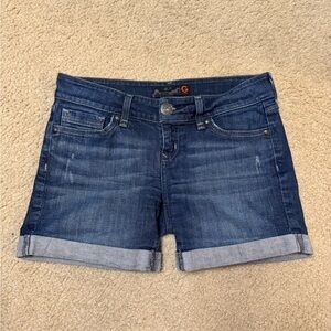 Guess Blue Jean Shorts with Cuffed Hem